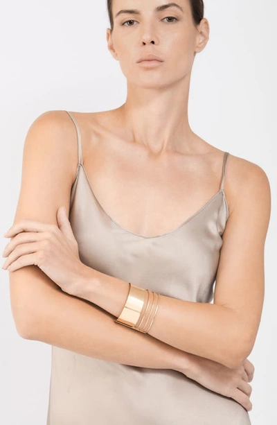 Adornia 14k Gold Plated Multi Strand Tall Cuff Bracelet In Gold