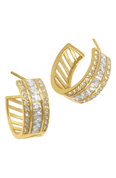 Shop Adornia 14k Yellow Gold Vermeil Water Resistant Crystal Hoop Earrings