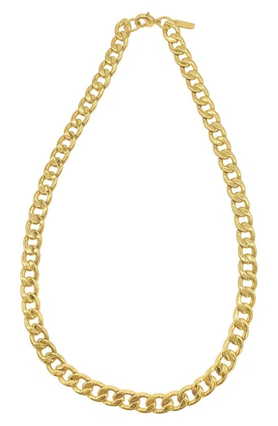 Shop Adornia Water Resistant Curb Chain Necklace In Gold