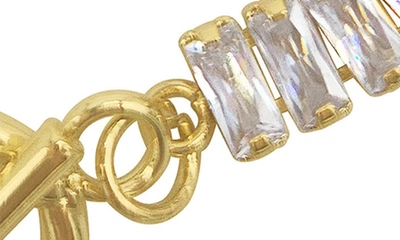 Shop Adornia 14k Gold Plate Baguette Crystal & Paperclip Chain Bracelet