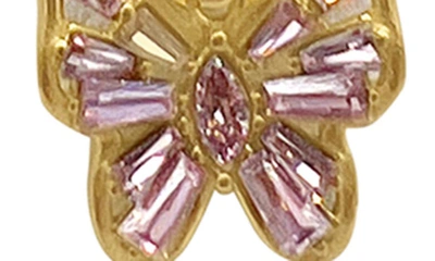 Shop Adornia Water Resistant Crystal Butterfly Necklace In Pink