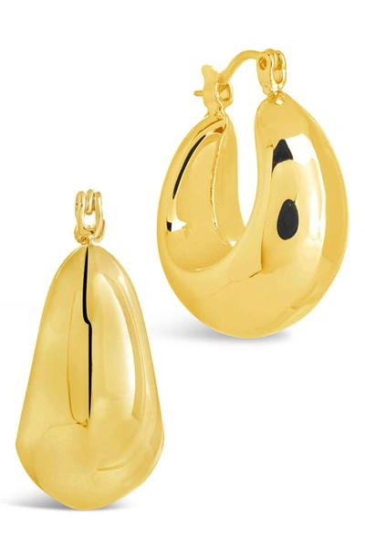 Shop Sterling Forever Nova Tube Hoop Earrings In Gold