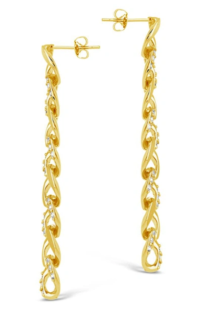 Shop Sterling Forever Cz Cuban Chain Link Drop Earrings In Gold