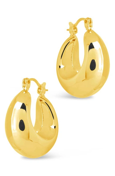 Shop Sterling Forever Nova Tube Hoop Earrings In Gold