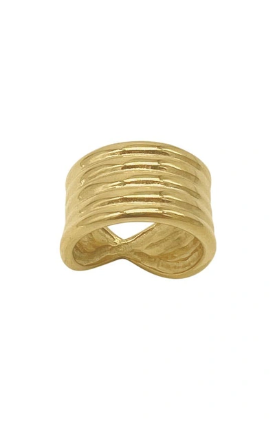 Shop Adornia Twisted Wide Band Ring In Gold