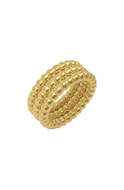 Shop Adornia Triple Row Beaded Band Ring In Gold