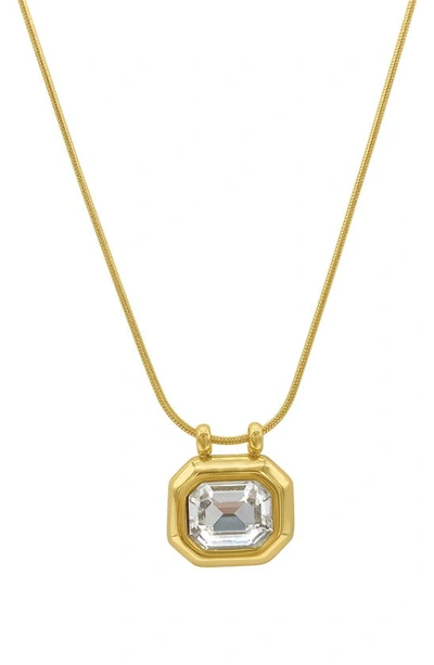 Shop Adornia Water Resistant Octagon Necklace In Gold