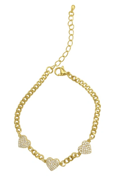 Shop Adornia 14k Gold Plate Crystal Heart Chain Bracelet
