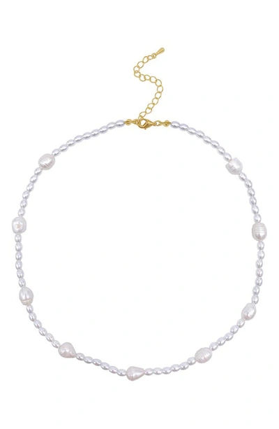 Shop Adornia Water Resistant Mixed Freshwater Pearl Necklace In White