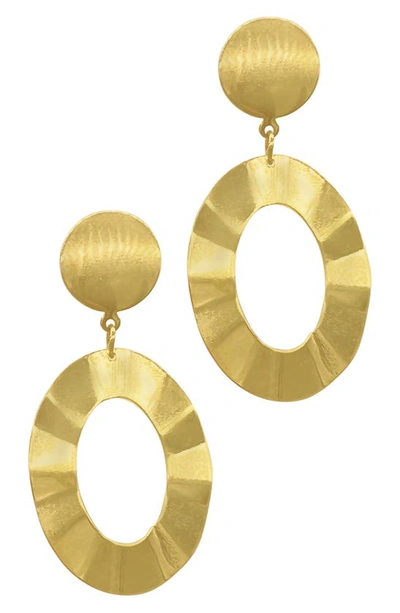 Shop Adornia Water Resistant Hammered Drop Earrings In Gold