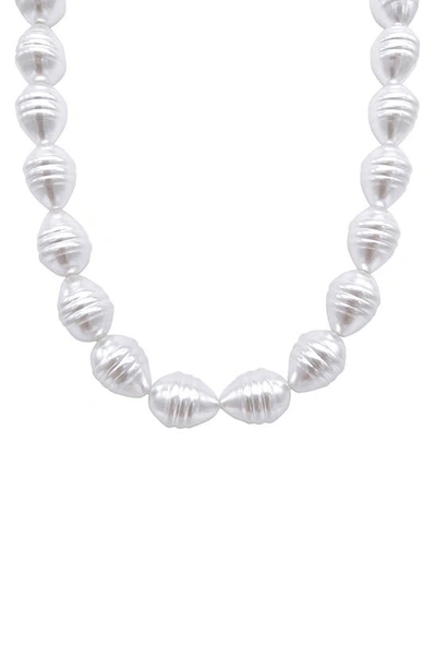 Shop Adornia Large Imitation Pearl Necklace In White