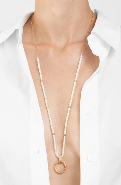 Shop Adornia Circular Pendant Necklace In White