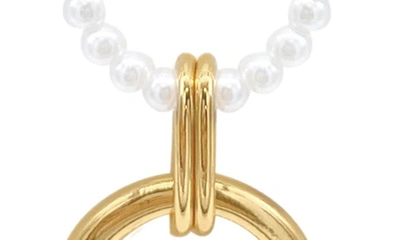 Shop Adornia Circular Pendant Necklace In White