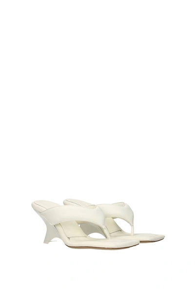 Shop Gia Borghini Sandals Leather Beige Ivory