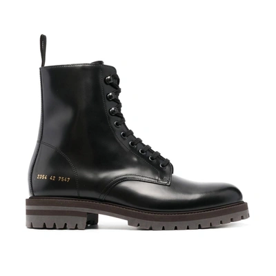 Shop Common Projects Leather Ankle Boots In Black