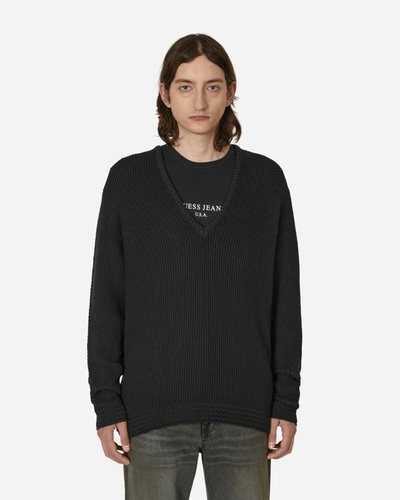 Shop Guess Usa V-neck Sweater In Black