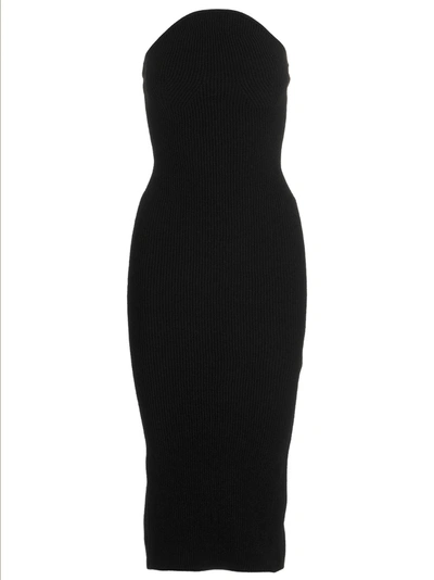 Shop Khaite 'rumer' Midi Dress In Black