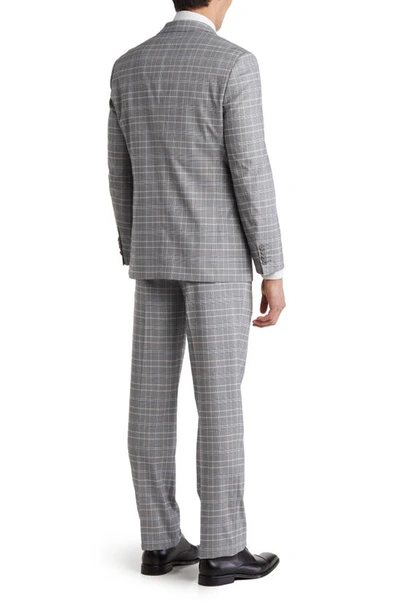 Shop English Laundry Plaid Two Button Peak Lapel Trim Fit Suit In Gray