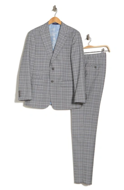 Shop English Laundry Plaid Two Button Peak Lapel Trim Fit Suit In Gray