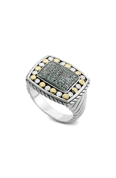 Samuel B. 18k Yellow Gold & Sterling Silver White Topaz Ring In White
