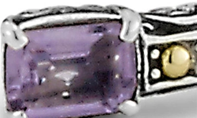 Shop Samuel B. 18k Yellow Gold & Sterling Silver Amethyst Bangle In Purple