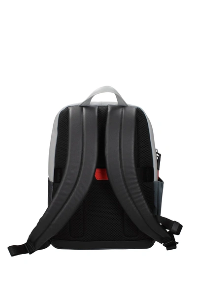 Shop Piquadro Backpack And Bumbags Leather Gray Black
