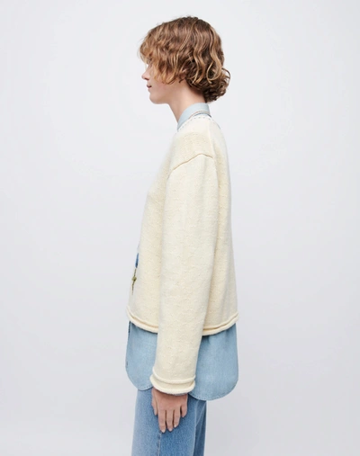 Shop Re/done 50s Crewneck Sweater In Vintage Ivory