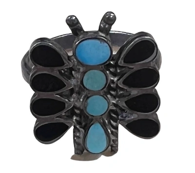 Shop Marketplace 60s Artisan Butterfly Ring In Black