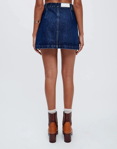 Shop Re/done 70s Button Front Mini Skirt In Heritage Rinse