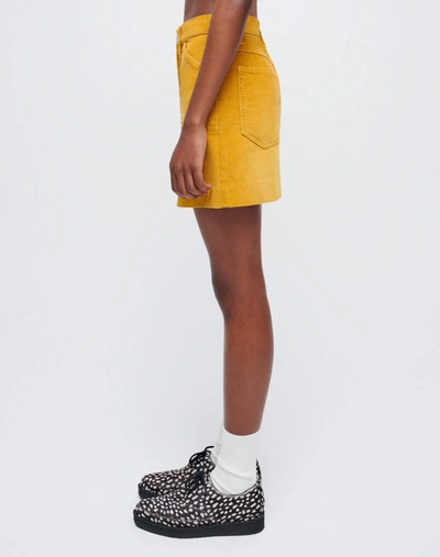Shop Re/done 70s Corduroy Pocket Mini Skirt In Worn In Mustard
