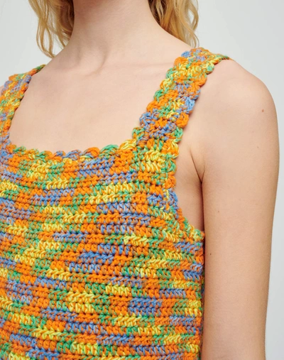 Shop Re/done 70s Crochet Dress In Multi Space Dye