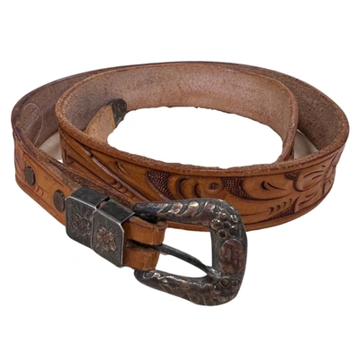 Shop Marketplace 70s Etched Four Piece Belt In Brown