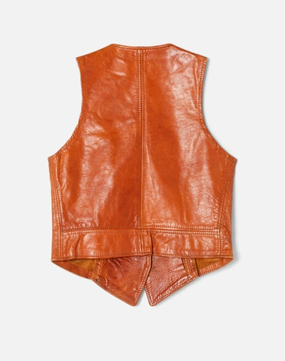 Shop Marketplace 70s Leather Vest In Brown