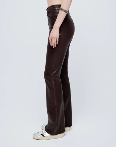 Shop Re/done 70s Stretch Bootcut In Brown Leather