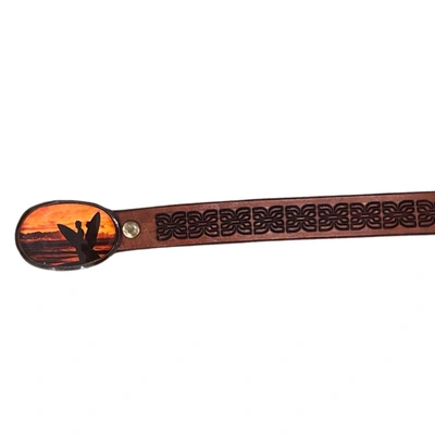 Shop Marketplace 70's Brass Plated Endless Summer Oval Buckle With 70s Hand Tooled Belt