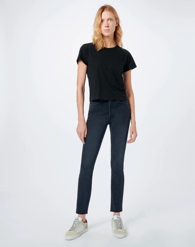 Shop Re/done Comfort Stretch High Rise Ankle Crop In Faded Black