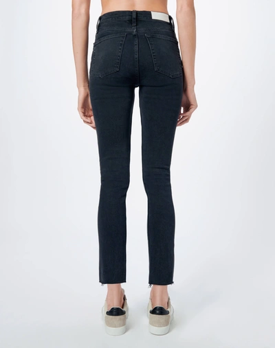 Shop Re/done Comfort Stretch High Rise Ankle Crop In Faded Black