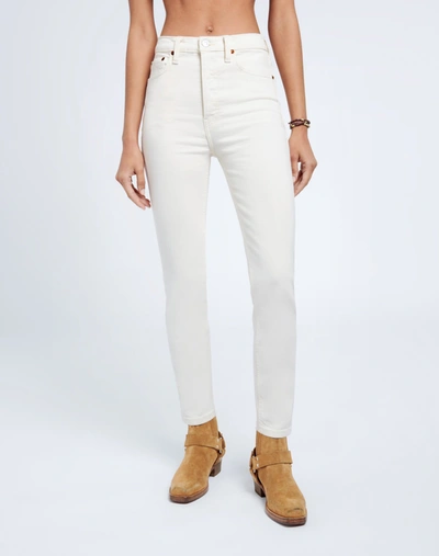 Shop Re/done Comfort Stretch High Rise Ankle Crop In Vintage White