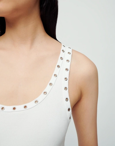 Shop Re/done Eyelet Tank In Ivory