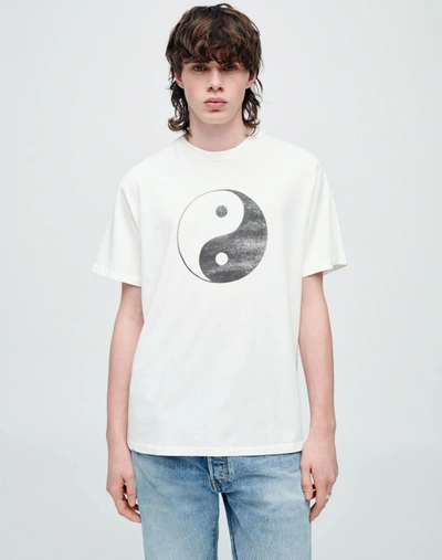 Shop Re/done Loose "ying Yang" Tee In Old White