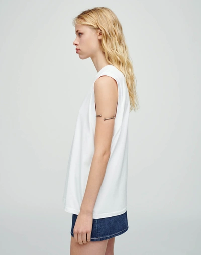 Shop Re/done Oversized Muscle Tank In Optic White