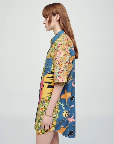 Shop Re/done Oversized Shirt Dress In Multi Pineapple