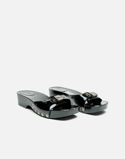 Shop Re/done Scholl Clog Sandal In Black Patent
