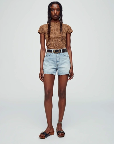 Shop Re/done The Midi Short In Ripped Tide