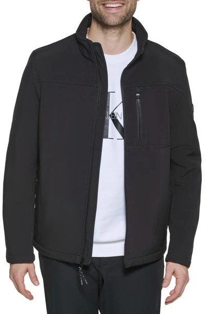 Shop Calvin Klein Softshell Jacket In Black