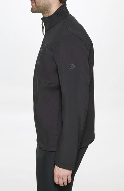 Calvin Klein Men's Sherpa Lined Classic Soft Shell Jacket In Black