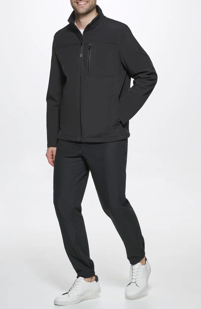 Calvin Klein Men's Sherpa Lined Classic Soft Shell Jacket In Black