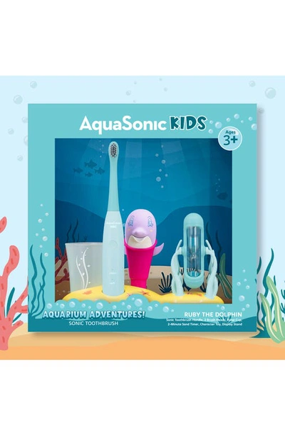 Shop Aquasonic Aquarium Adventures Kids Toothbrush Set In Dolphin