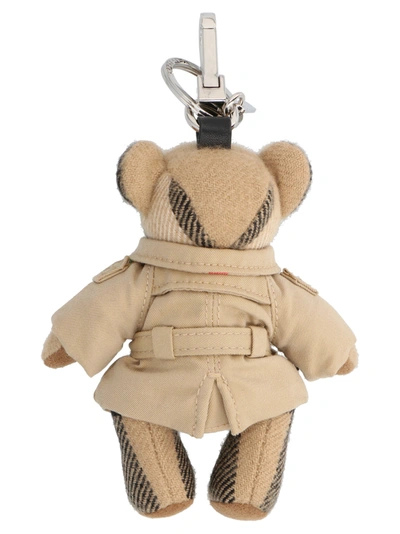Shop Burberry Thomas Trench' Keyring In Beige