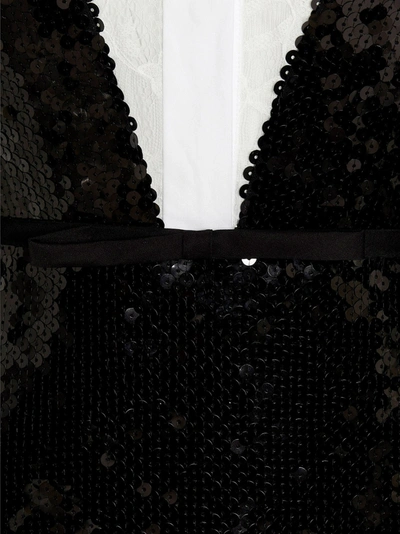 Shop Giambattista Valli Lace Sequin Dress In White/black